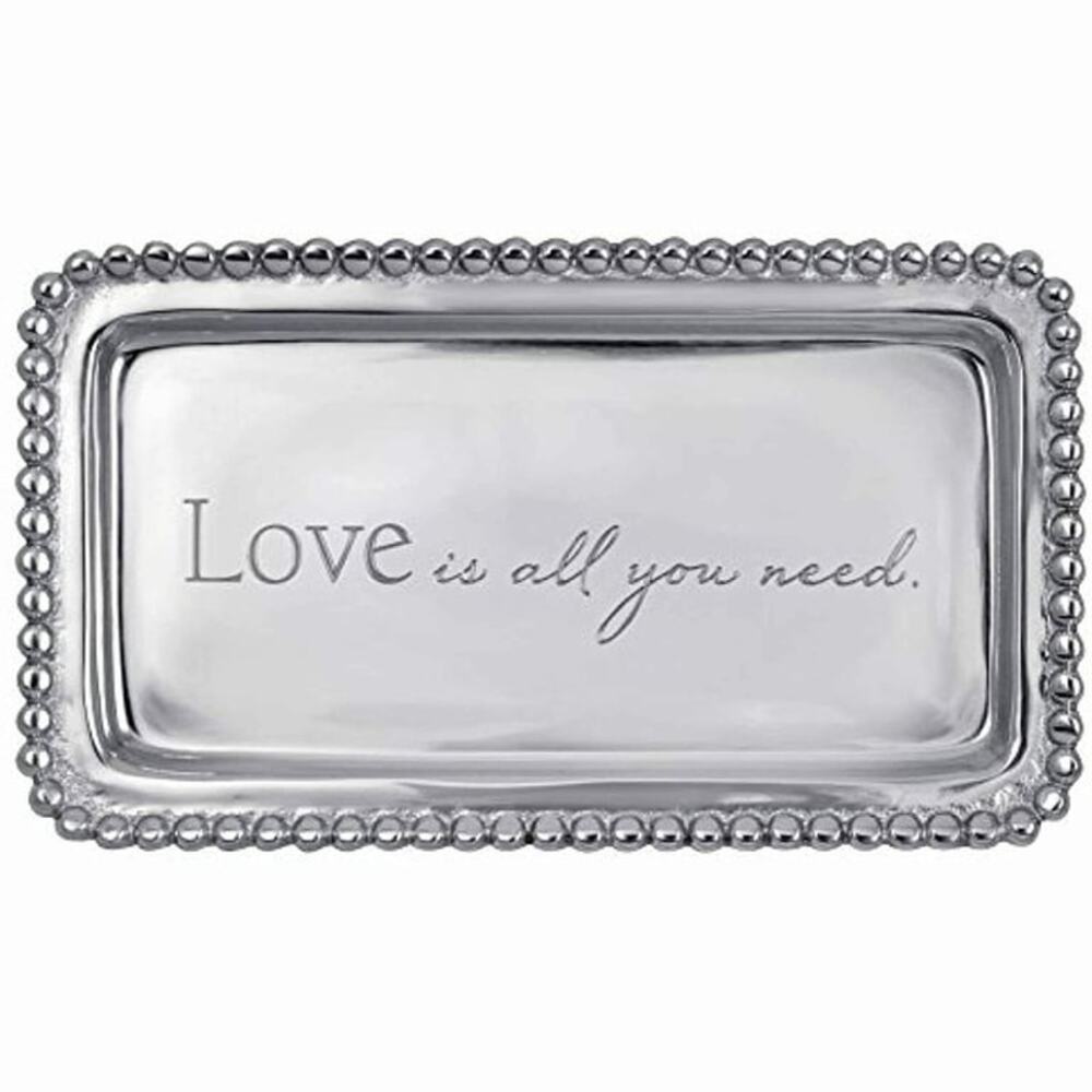 Mariposa 'Love is all you need' Trinket Tray Beaded Rim